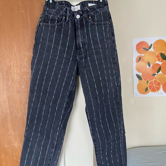 Pacsun Black White Stripe Mom Jeans 